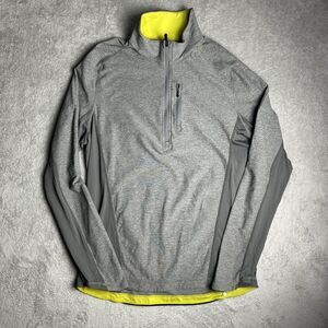 Lululemon Mens Pullover  XL 1/2 Zip Long Sleeve Shirt Running Grey Yellow